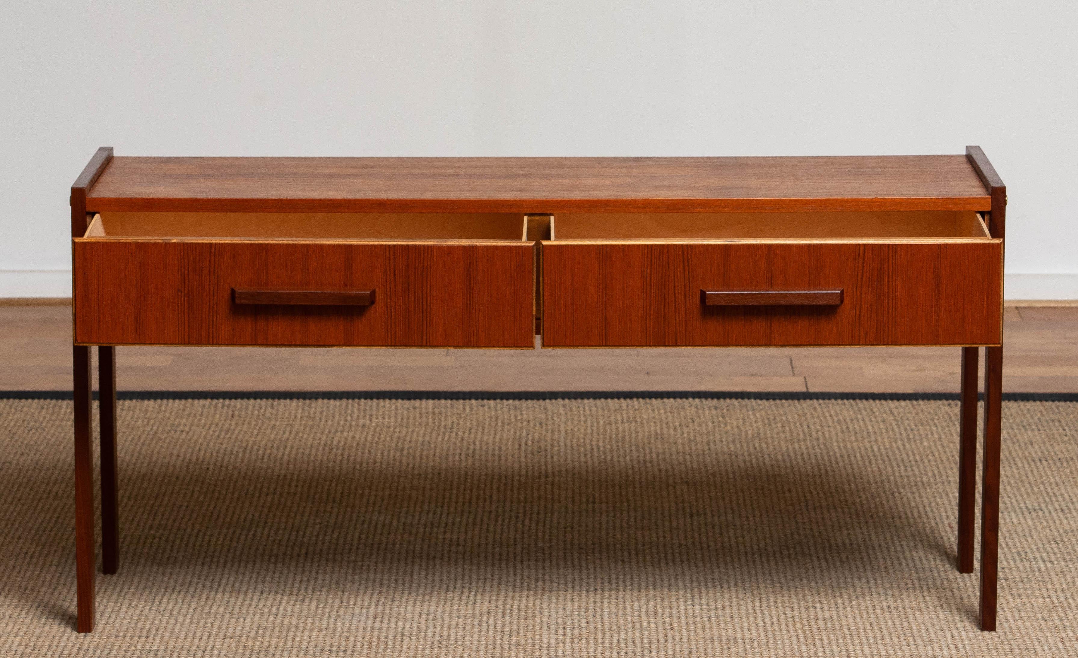 1960's Teak Two Drawer Hall Cabinet / Side Table from Denmark 3