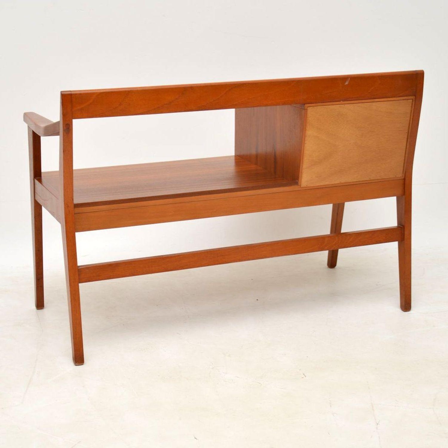 1960 S Teak Vintage Telephone Bench Side Table At 1stdibs