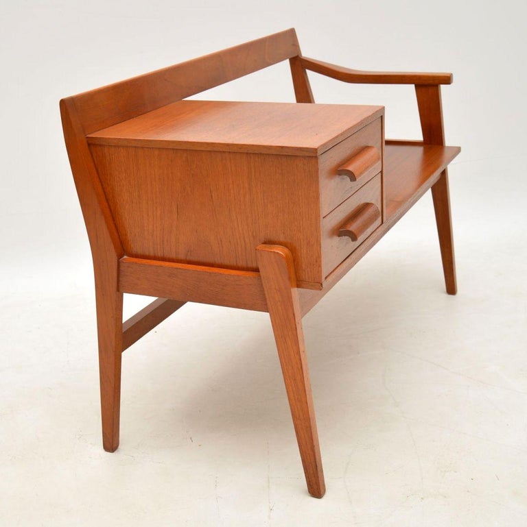 1960's Teak Vintage Telephone Bench / Side Table For Sale ...