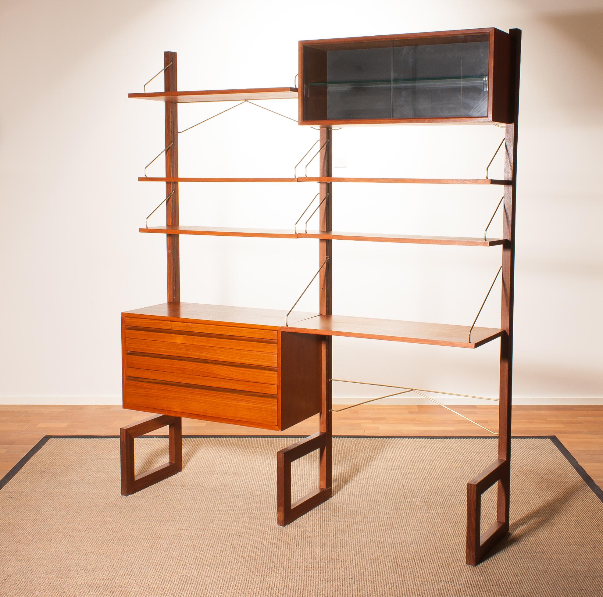 Mid-20th Century 1960s, Teak Wall System Unit by Poul Cadovius for Cado, Denmark