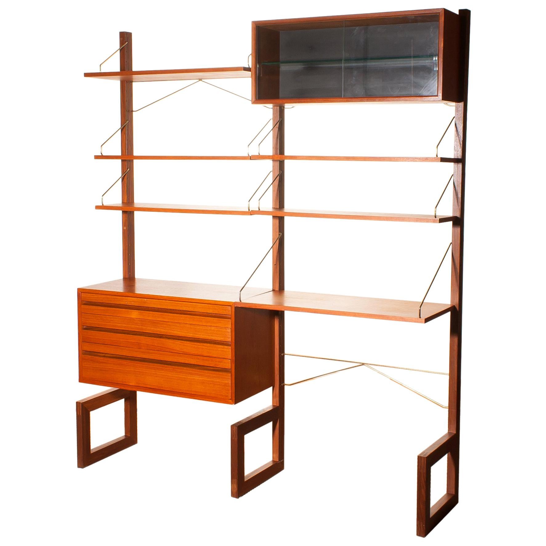 1960s, Teak Wall System Unit by Poul Cadovius for Cado, Denmark