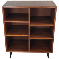 1960s Teak Wood Adjustable Shelf Bookcase