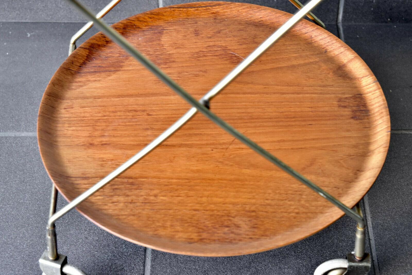 1960s Teak Wood J.H Fabriken Serving Trolley / Tray Sävsjö Made in Sweden 3