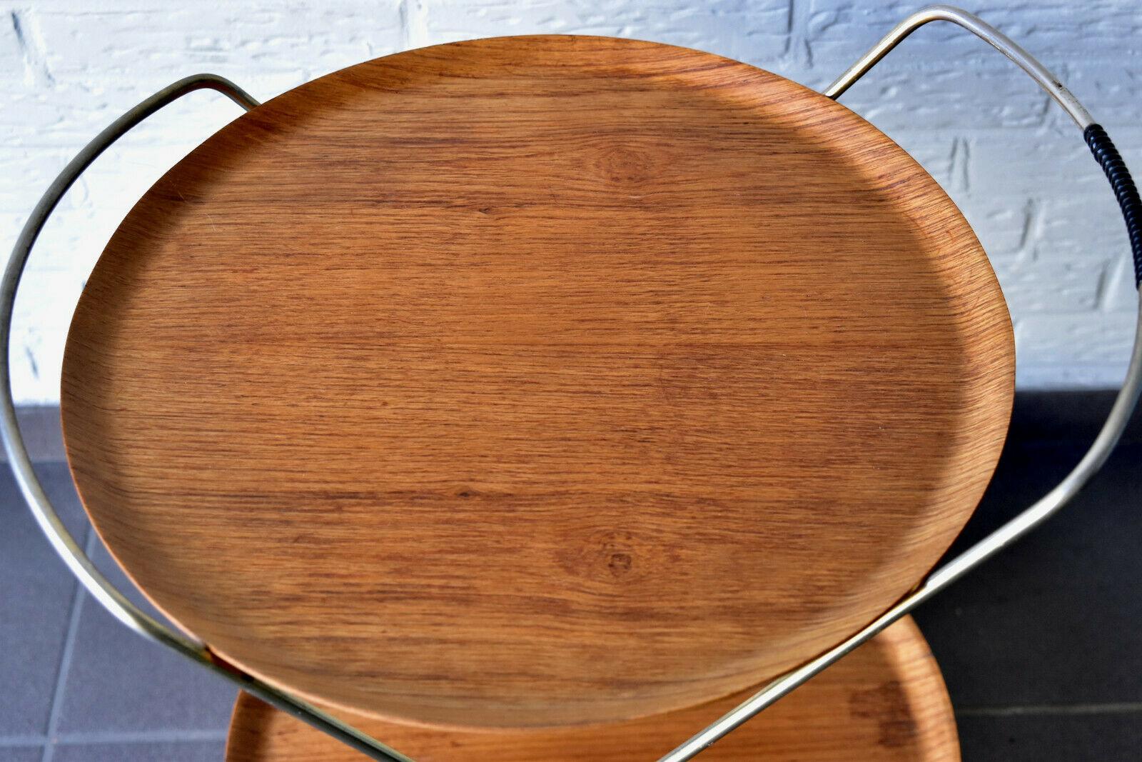 1960s Teak Wood J.H Fabriken Serving Trolley / Tray Sävsjö Made in Sweden 4