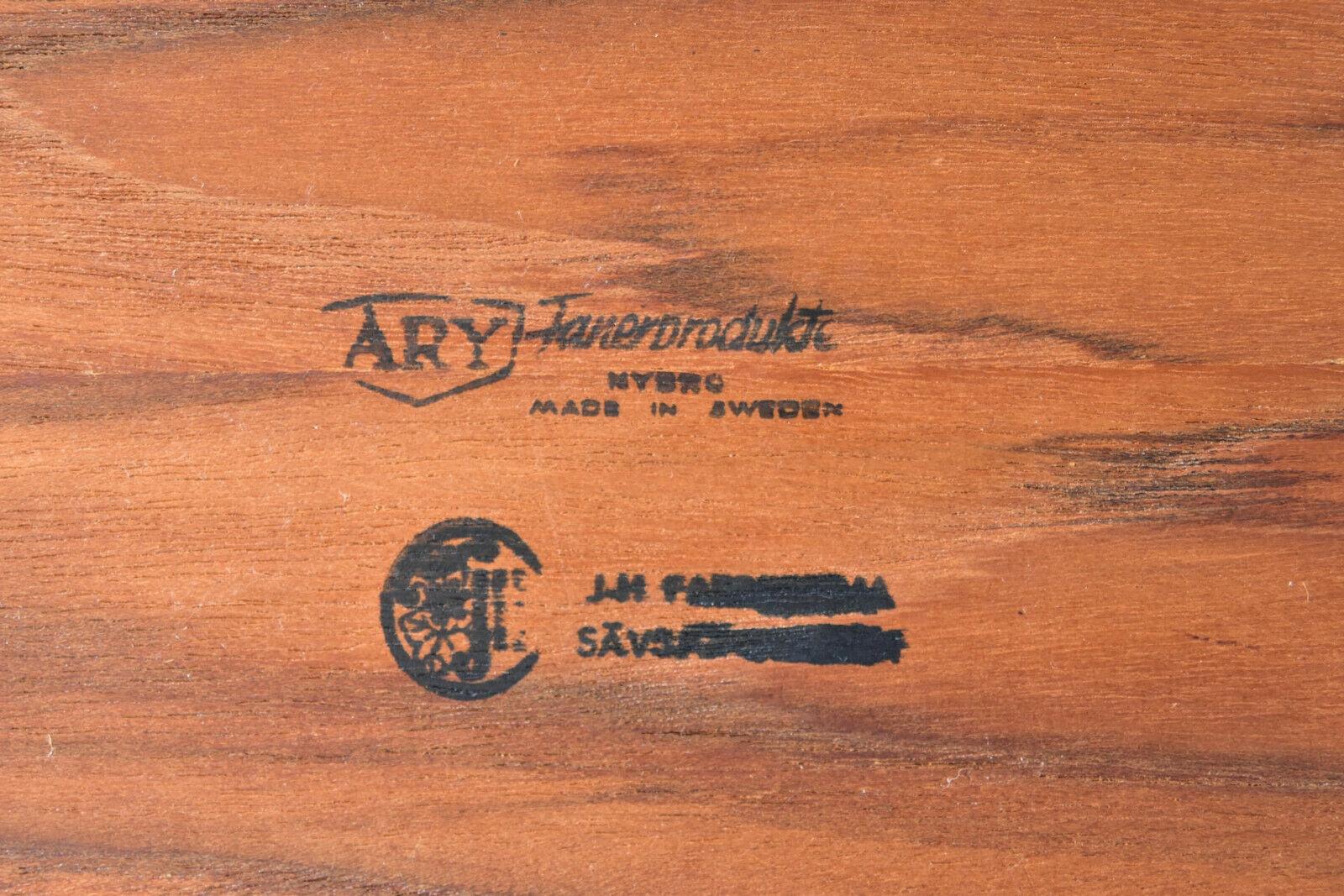 Scandinavian Modern 1960s Teak Wood J.H Fabriken Serving Trolley / Tray Sävsjö Made in Sweden
