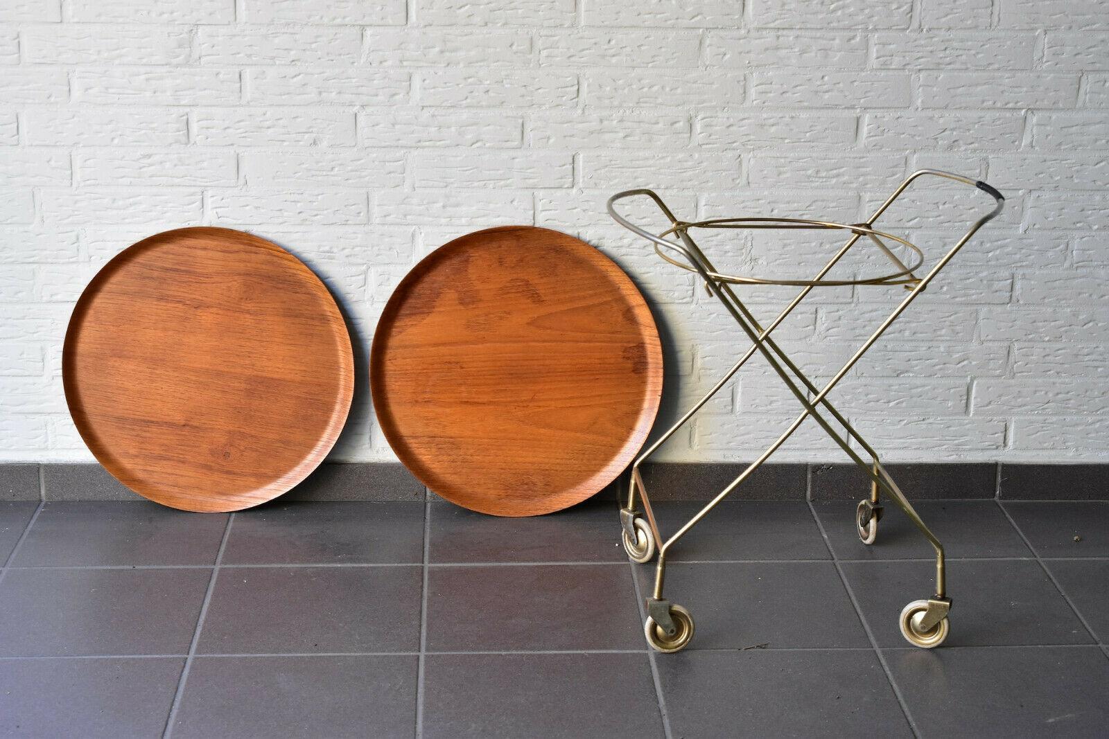 1960s Teak Wood J.H Fabriken Serving Trolley / Tray Sävsjö Made in Sweden 2