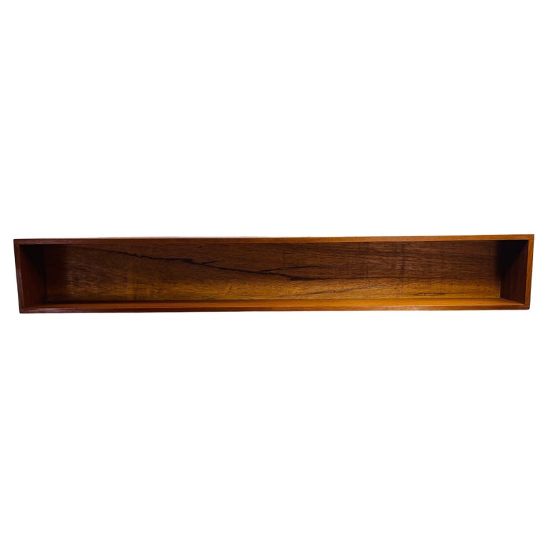 1960s Teak Wood Large Floating Shelf For Sale at 1stDibs