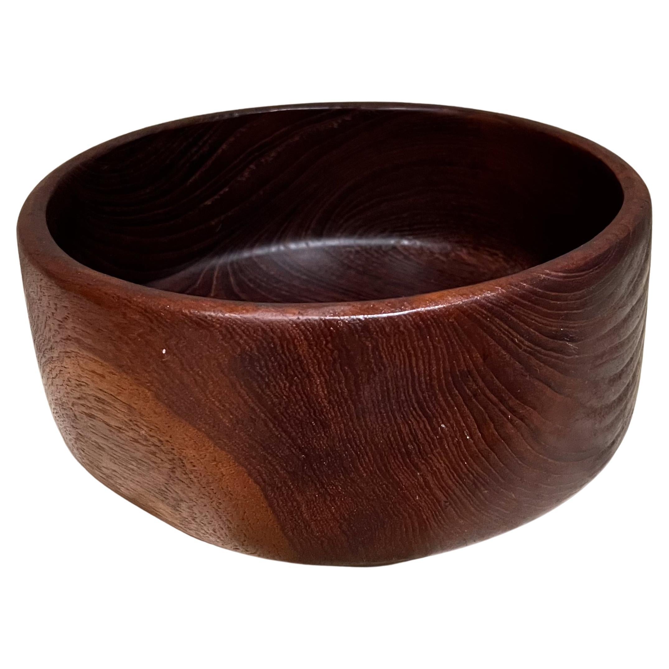 1960s Teak Wood Serving Bowl Danish Modern Style Dansk