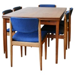 Finn Juhl for France 
Sons, Teakwood Extendable Dining Table and Chairs, 1960
s