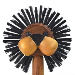 1960s Teakwood Lion Figurine by Gunnar Florning for Laurids Lonborg Denmark