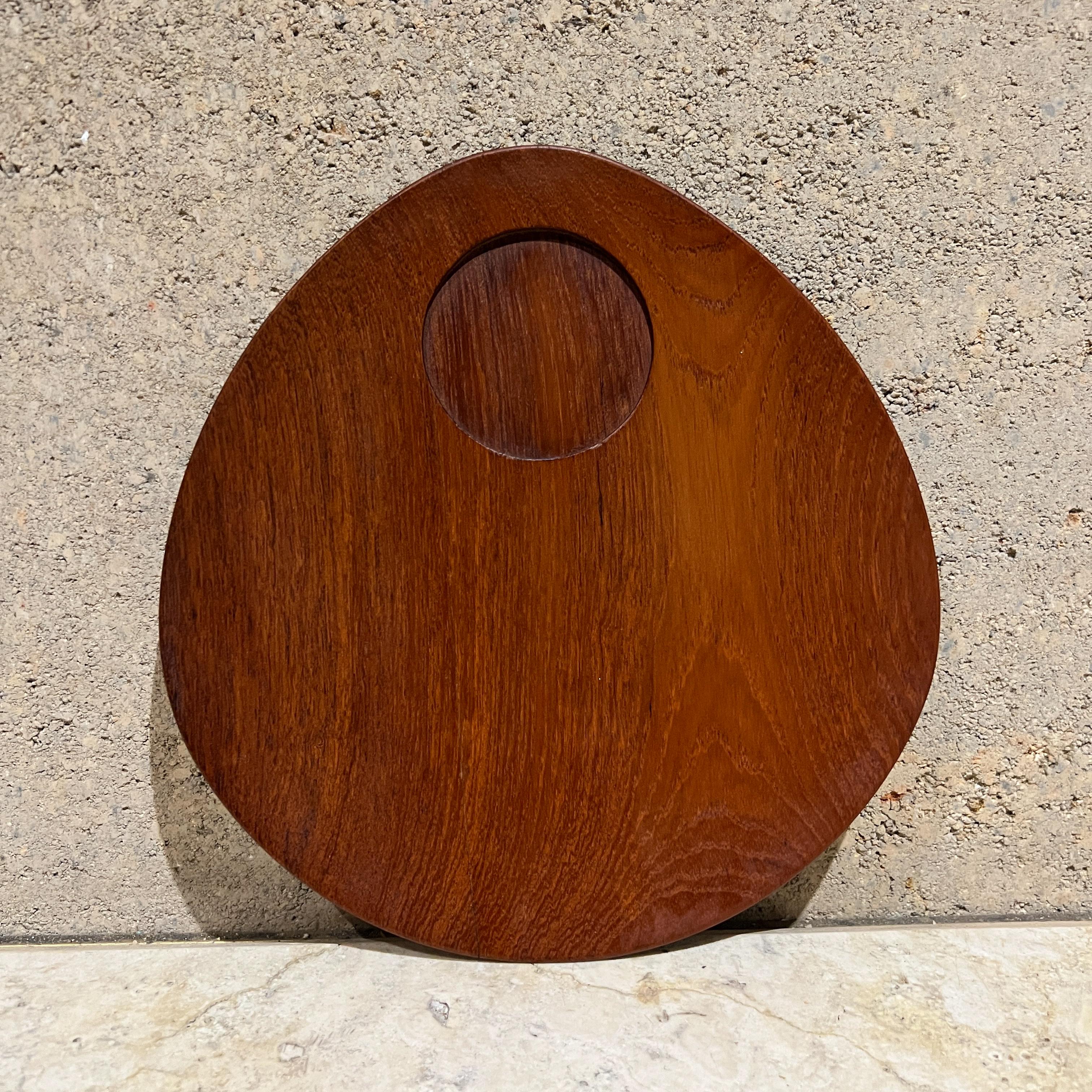 Mid-20th Century 1960s Teakwood Snack Plates Lunning Inc Denmark- Set of 5 For Sale