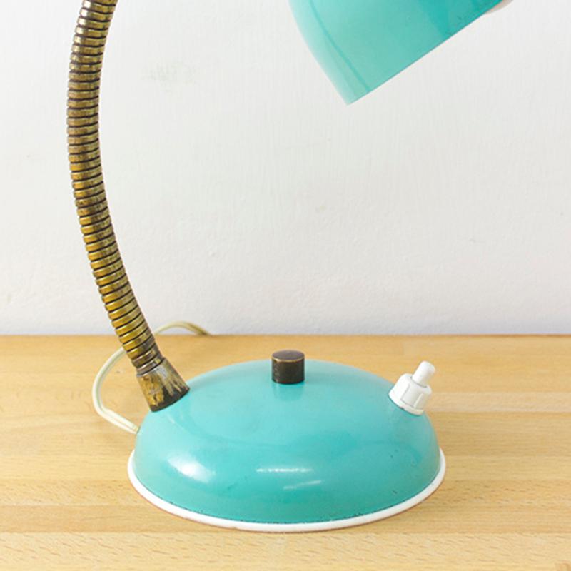 Mid-Century Modern 1960s Teal Blue Flexible Table Lamp