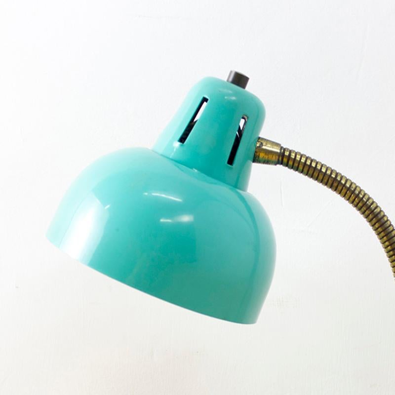 1960s Teal Blue Flexible Table Lamp In Good Condition In Barcelona, Barcelona