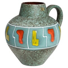 1960s Teal Ceramic Jar from W. Germany - Vintage Decorative Object