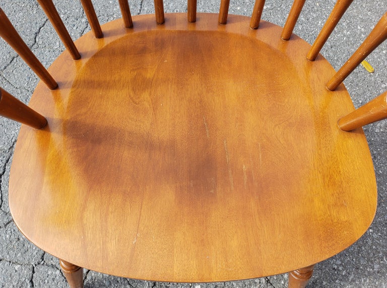 Woodwork 1960s Tell City Chair Co. Solid Maple Comb Back Windsor Chair  For Sale