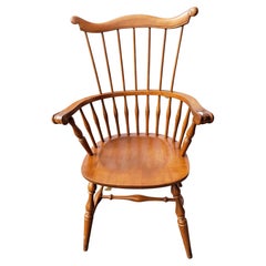 1960s Tell City Chair Co. Solid Maple Comb Back Windsor Chair 