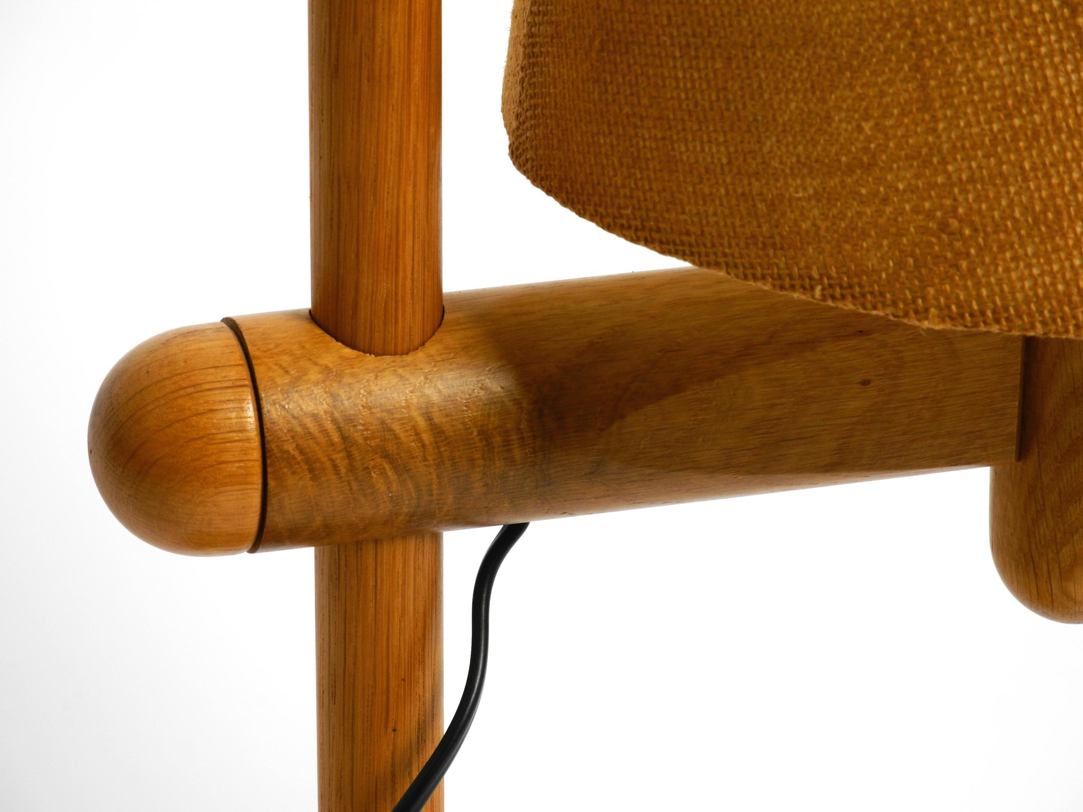 1960s Temde table lamp made of oak wood and with height-adjustable shade For Sale 7