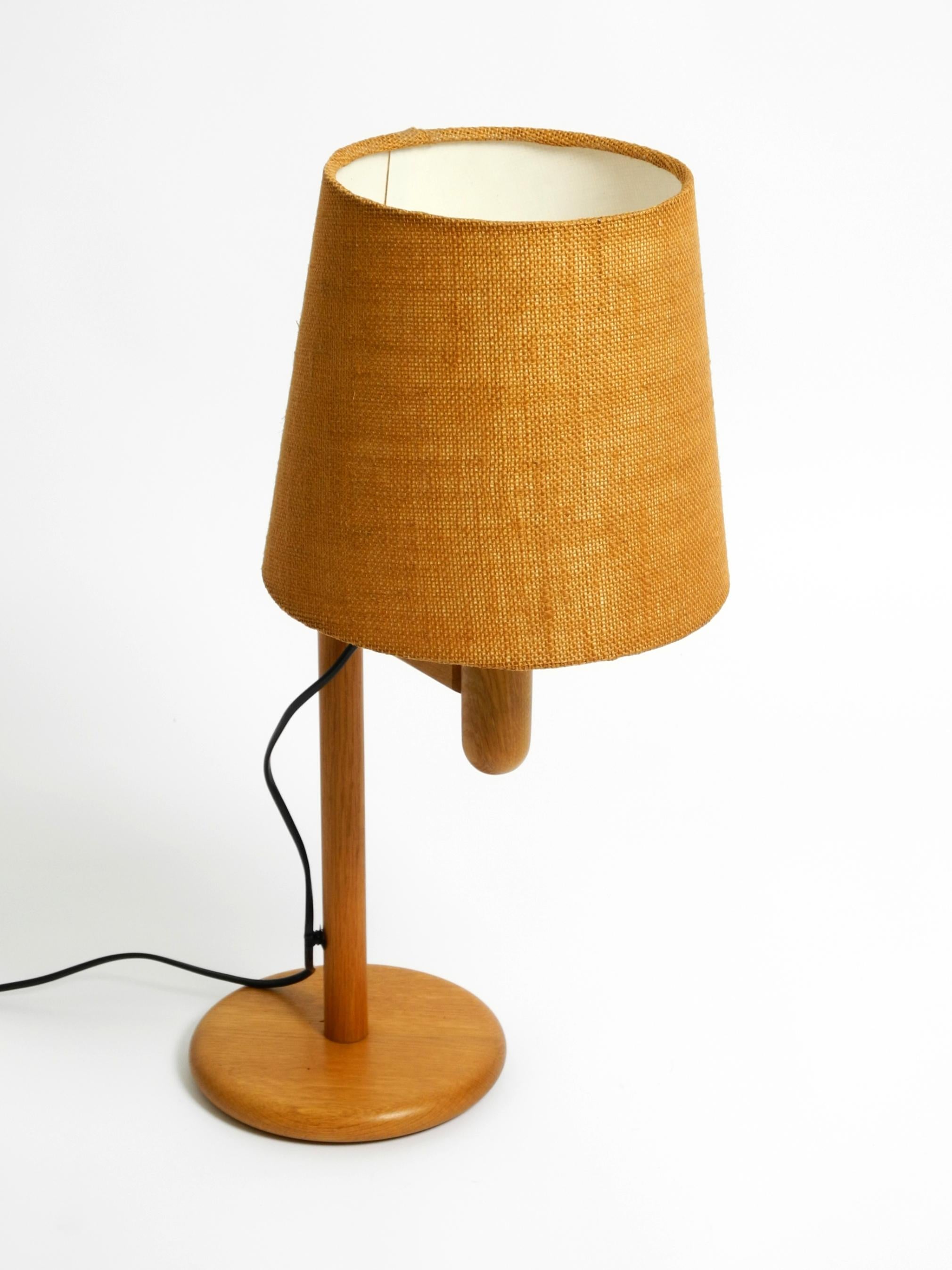 1960s Temde table lamp made of oak wood and with height-adjustable shade For Sale 10