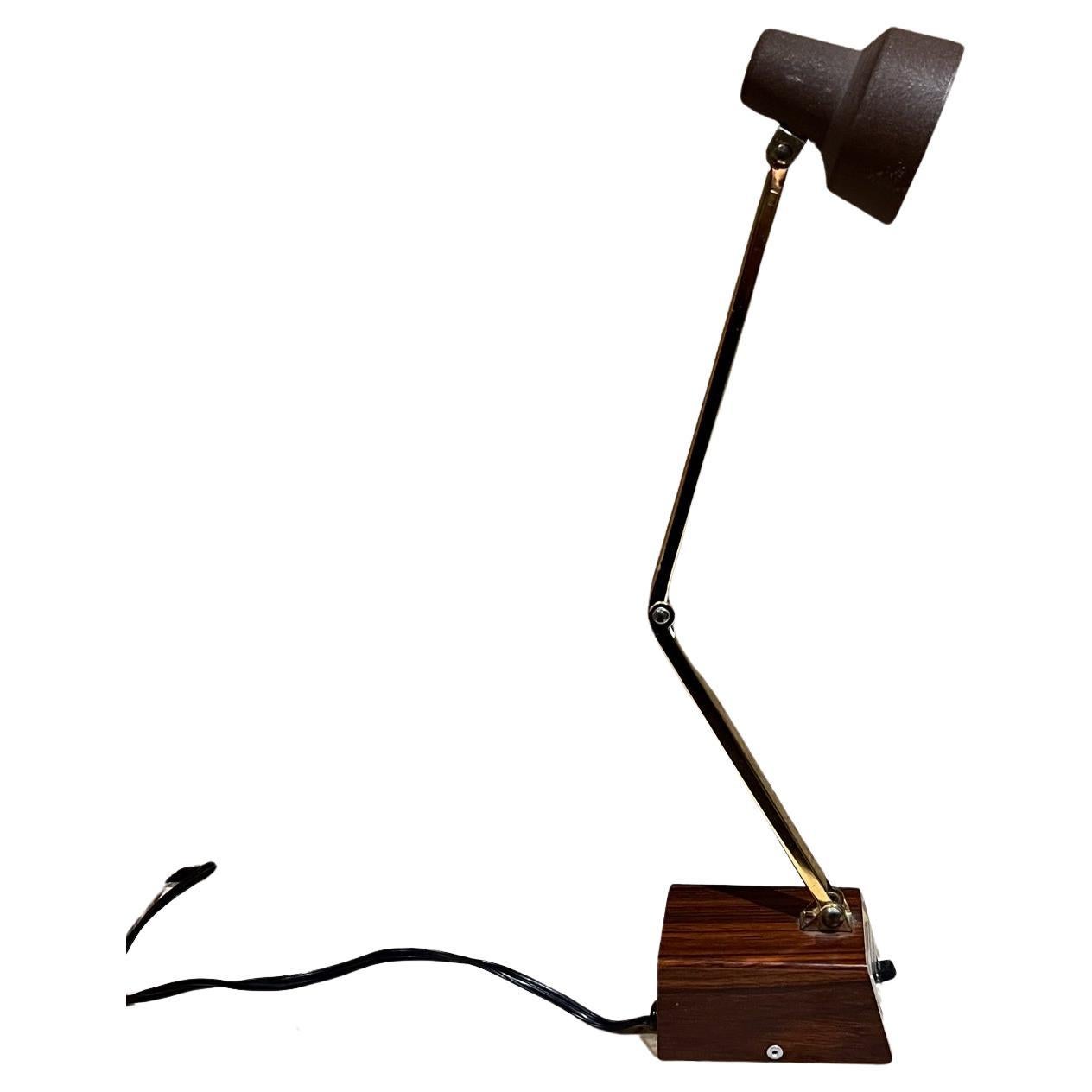 1960s Tensor Wood Desk Lamp Swivel High Intensity
