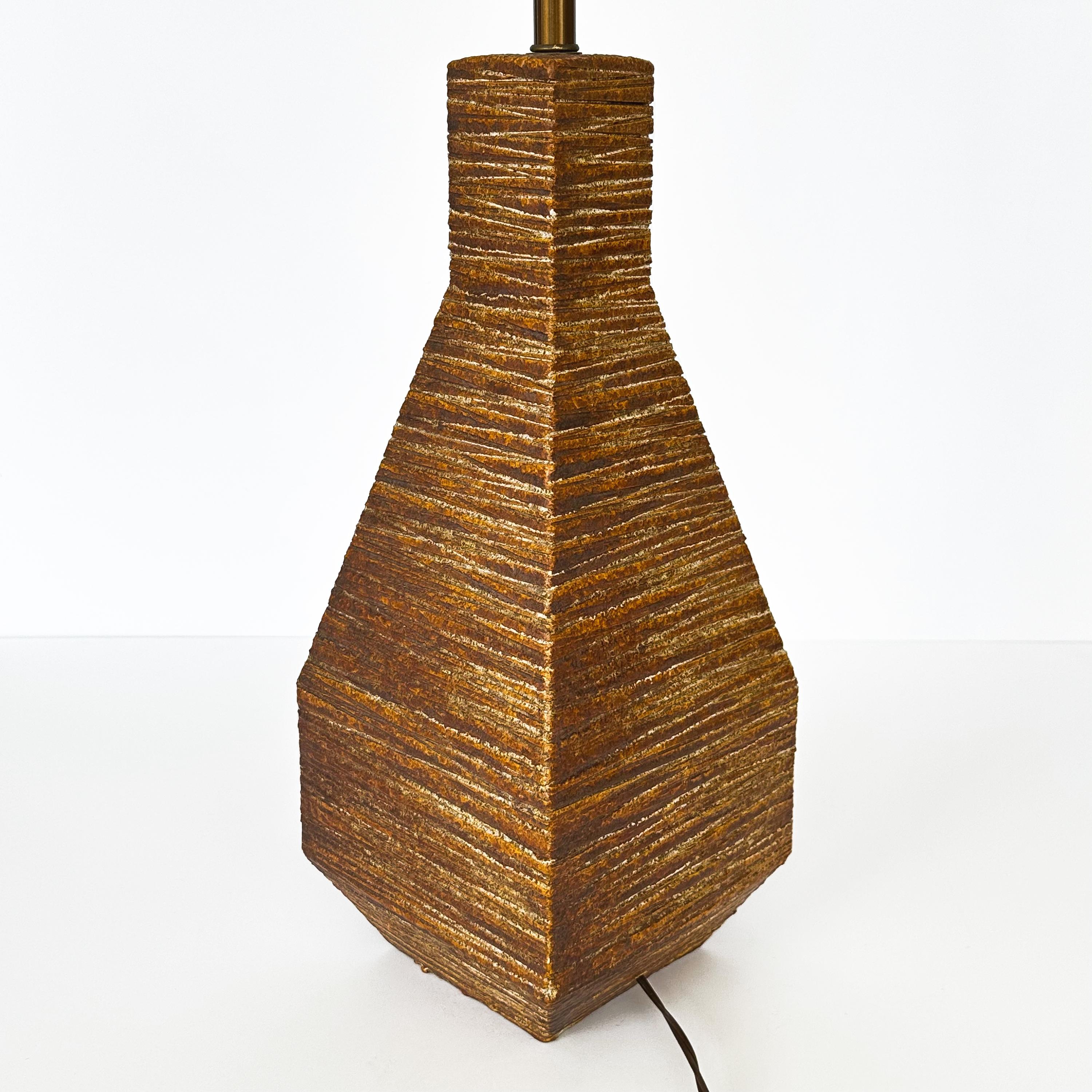 1960s Textured Ceramic Table Lamp For Sale 1