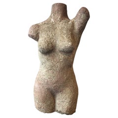 1960s Textured Concrete Female Nude Figure