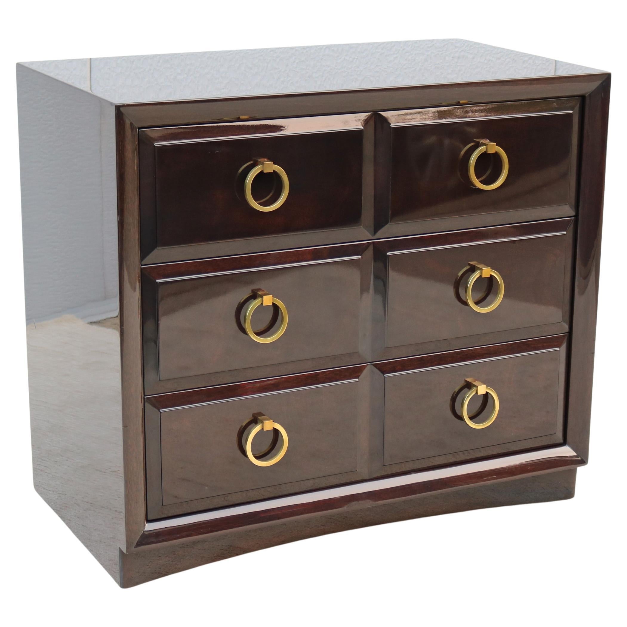 1960s T.H. Robsjohn Gibbings for Widdicomb Three Drawers Mahogany Dresser Chest