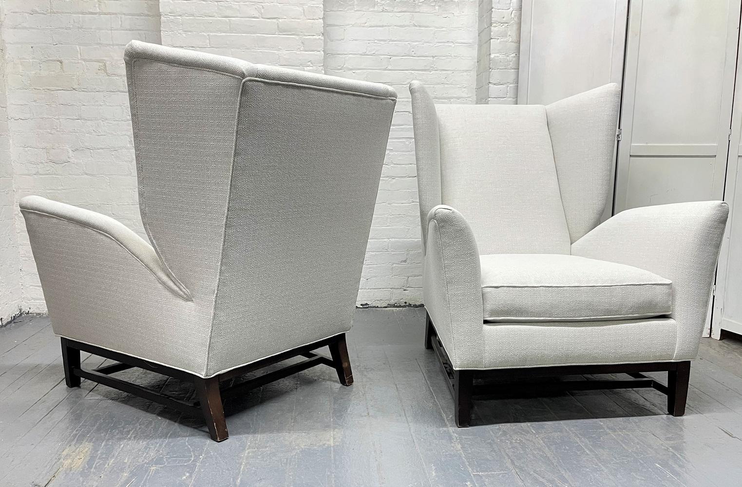 1960s Thayer Coggin Wingback Chairs In Good Condition For Sale In New York, NY