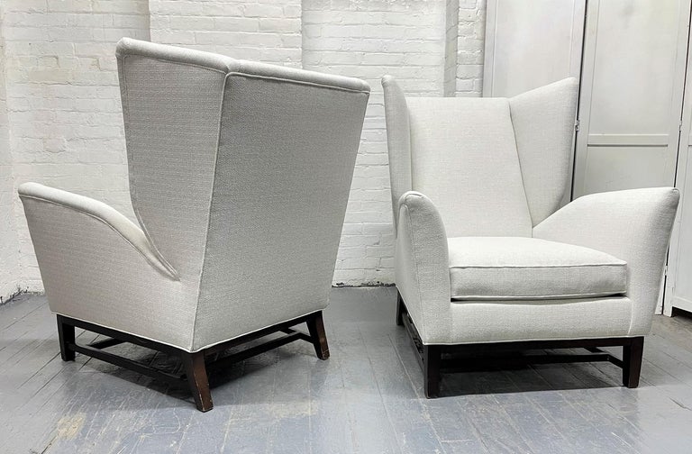 1960s Thayer Coggin Wingback Chairs In Good Condition For Sale In New York, NY