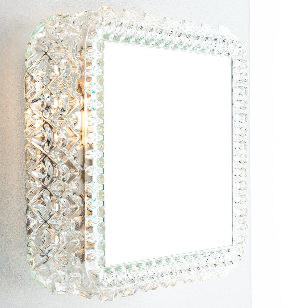 Mid-20th Century 1960s Thick Textured Glass Mirror Light by Limburg For Sale
