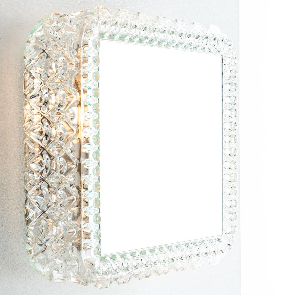 Milieu du XXe siècle Lampe à miroir en verre épais texturé des années 1960 par Limburg en vente