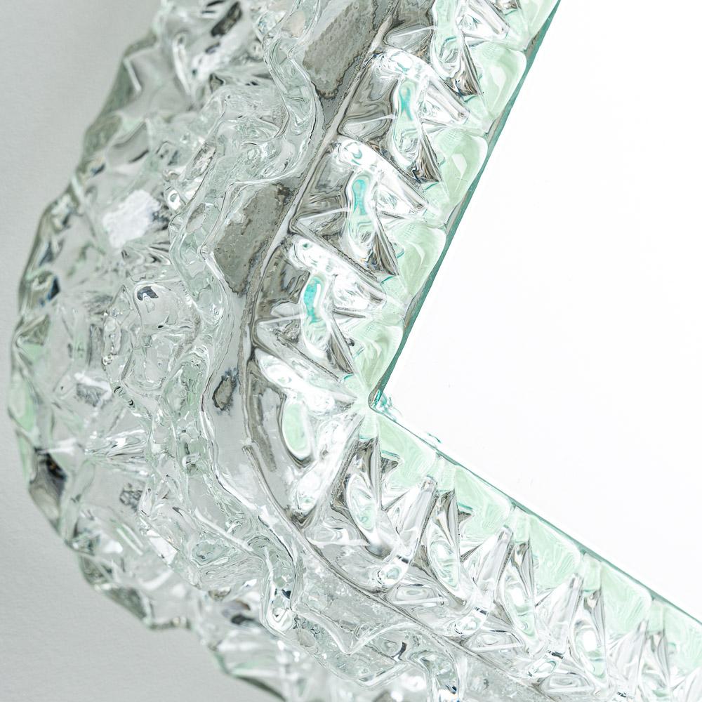 1960s Thick Textured Glass Mirror Light by Limburg For Sale 2