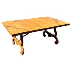 1960er Thomasville Spanischer Barock Stil Holz Eisen Esstisch