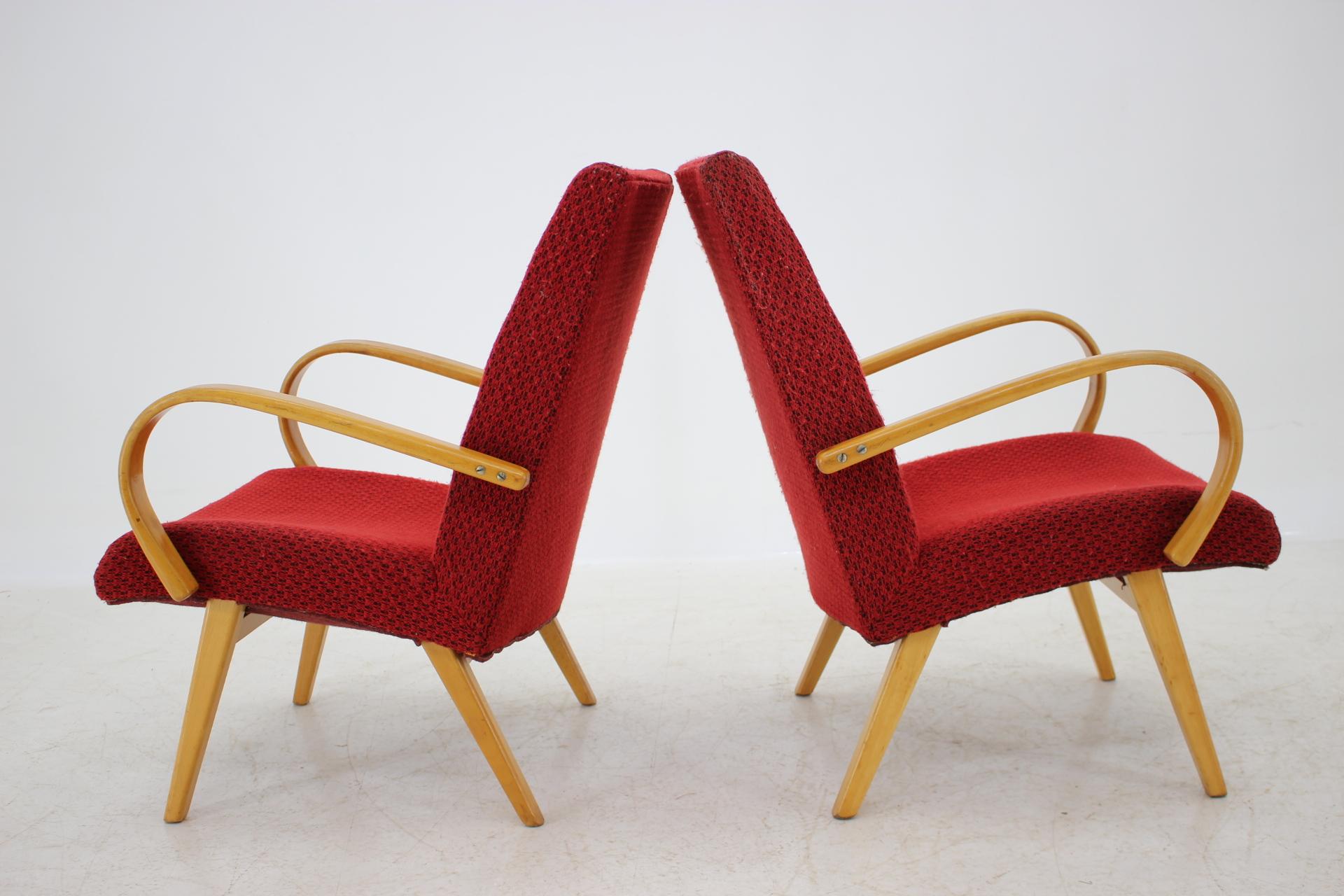 1960s Thon/Thonet Bentwood Lounge Chair, Set of 2 In Good Condition In Praha, CZ