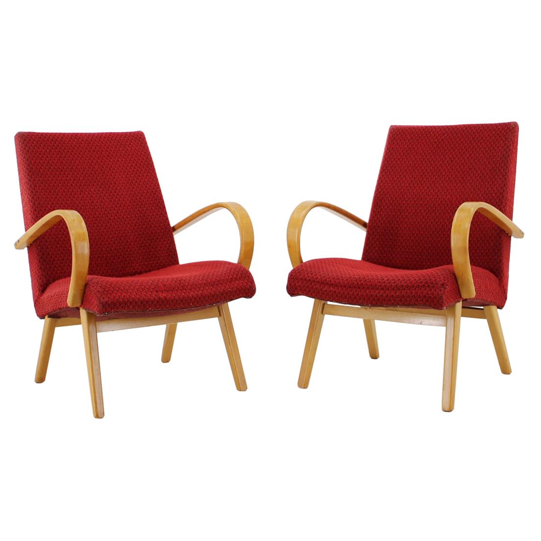 1960s Thon/Thonet Bentwood Lounge Chair, Set of 2