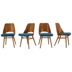 1960s Thon/Thonet Oak Dining Chairs, Set of 4
