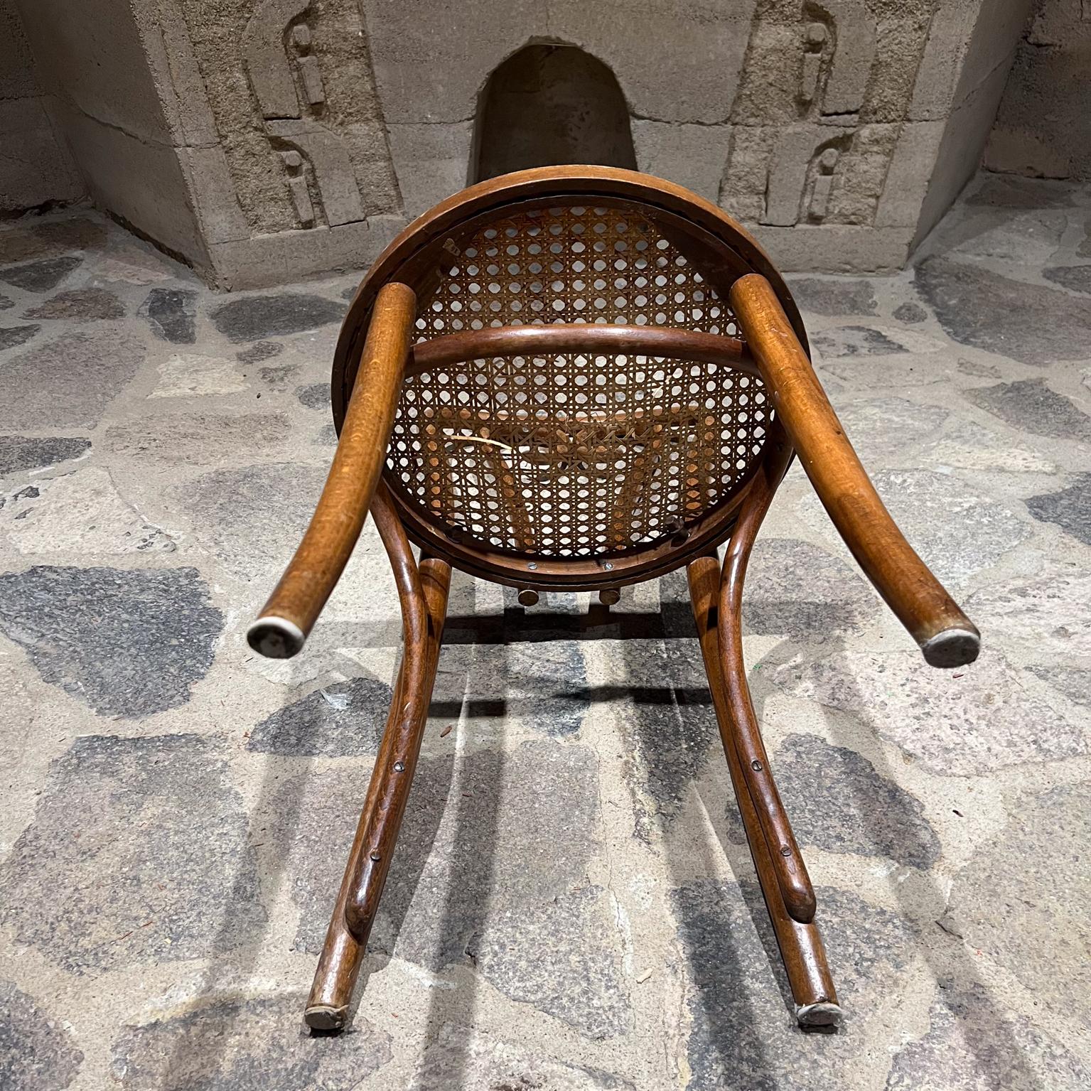 1960s Michael Thonet A16 Sweetheart Chair Bentwood hand caned.
35.13 h x 20.25 d x 16.25 w Seat 18.25 h
Partial label
Cafe chair bentwood cane seat.
Preowned original unrestored vintage
See all images provided.