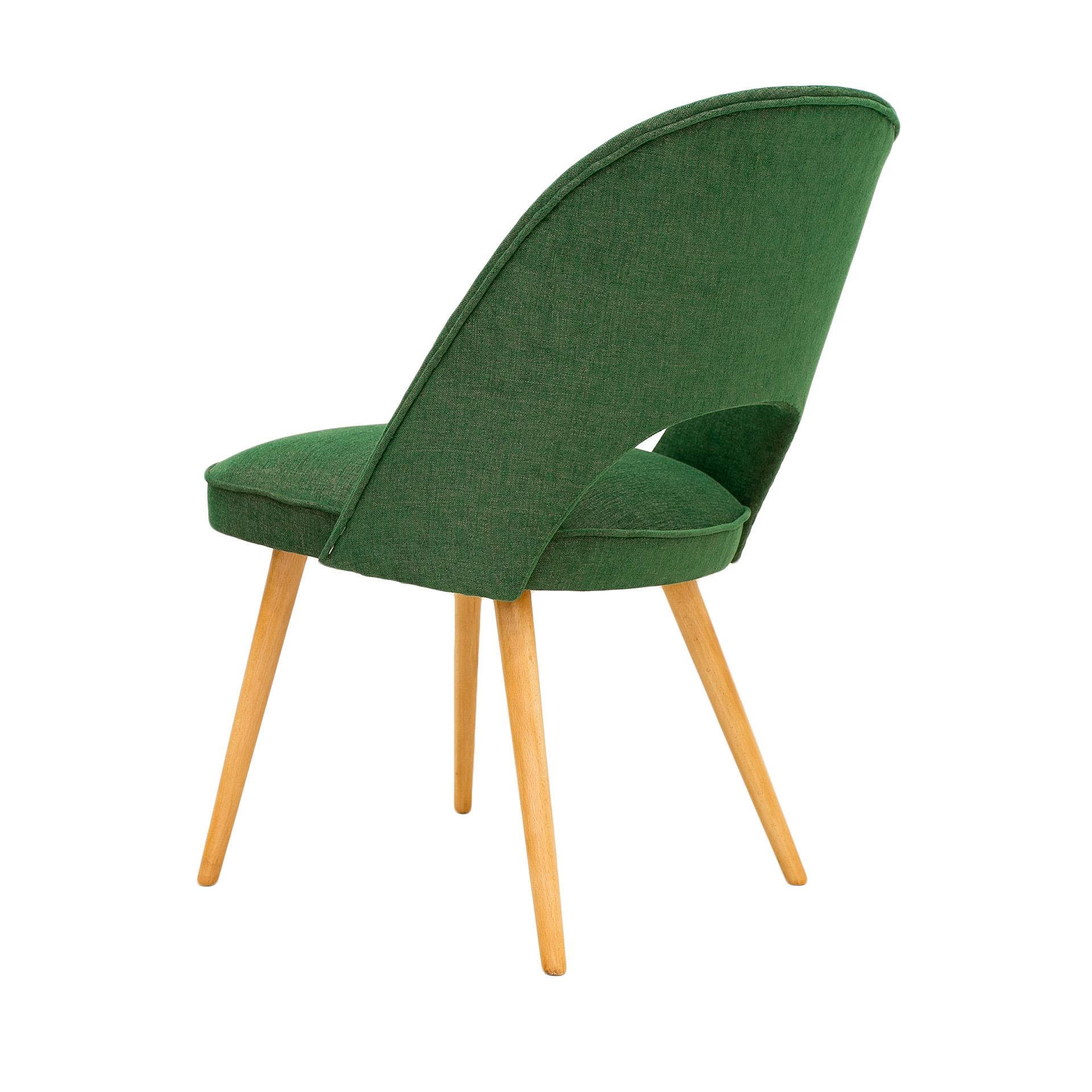 1960s Thonet Chairs, Reupholstered in Juicy Green Fabric, Set of 2 In Good Condition In Wrocław, Poland