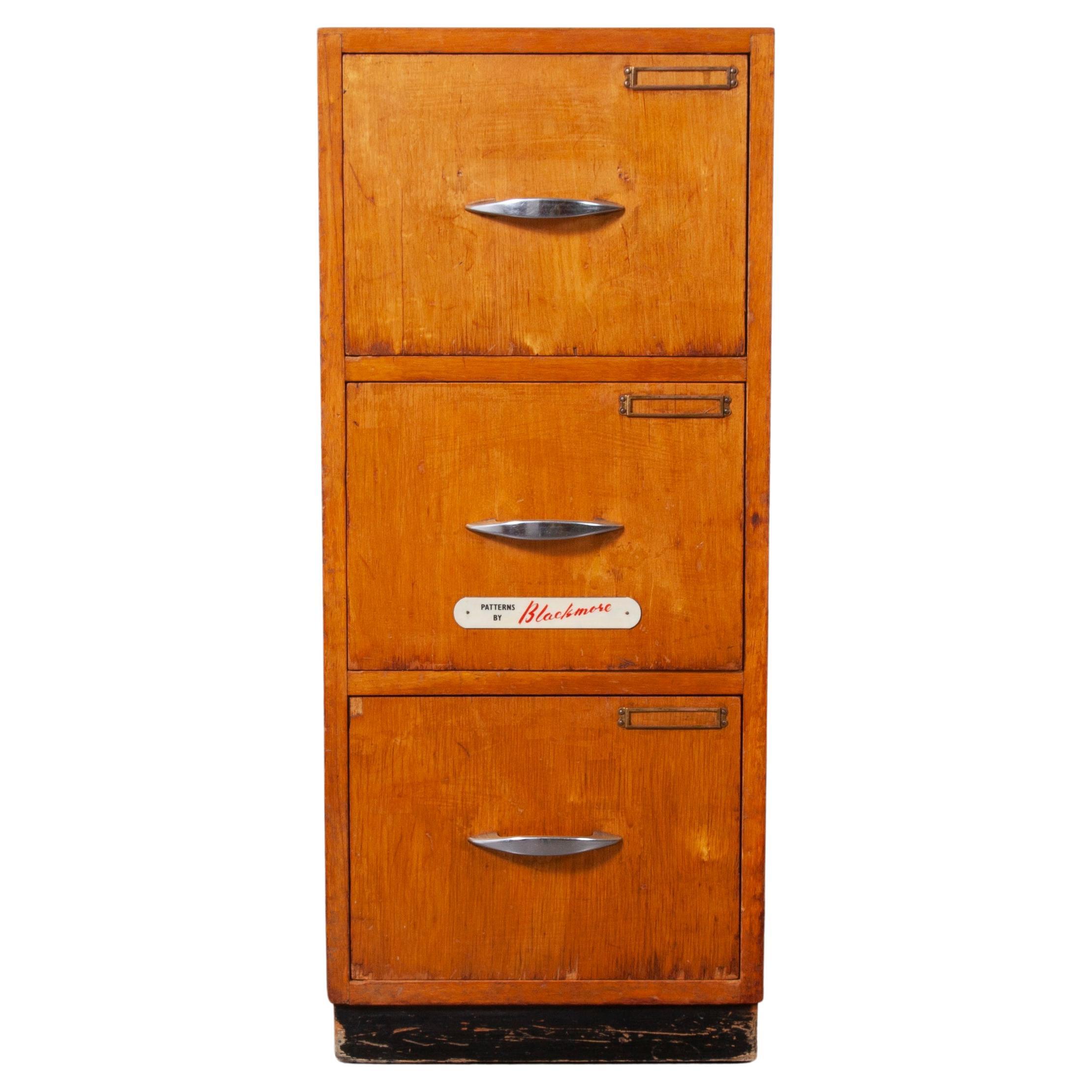 1960s Three Drawer Chest of Drawers Haberdashery Pattern Cabinet, Patterns by