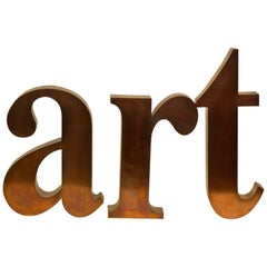 1960s Three Italian Lowercase Italics Letters ART in Copper