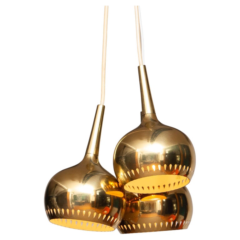 Window Pendant 1960''s Three Perforated Swedish Brass ''Window'' Pendants by Hans Agne ...