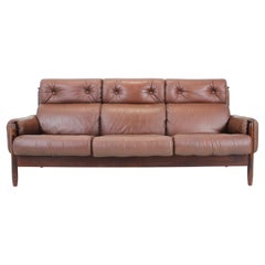 1960s Three-Seat Leather Sofa, Czechoslovakia 1960s Three-Seat Leather Sofa, Czechoslovakia