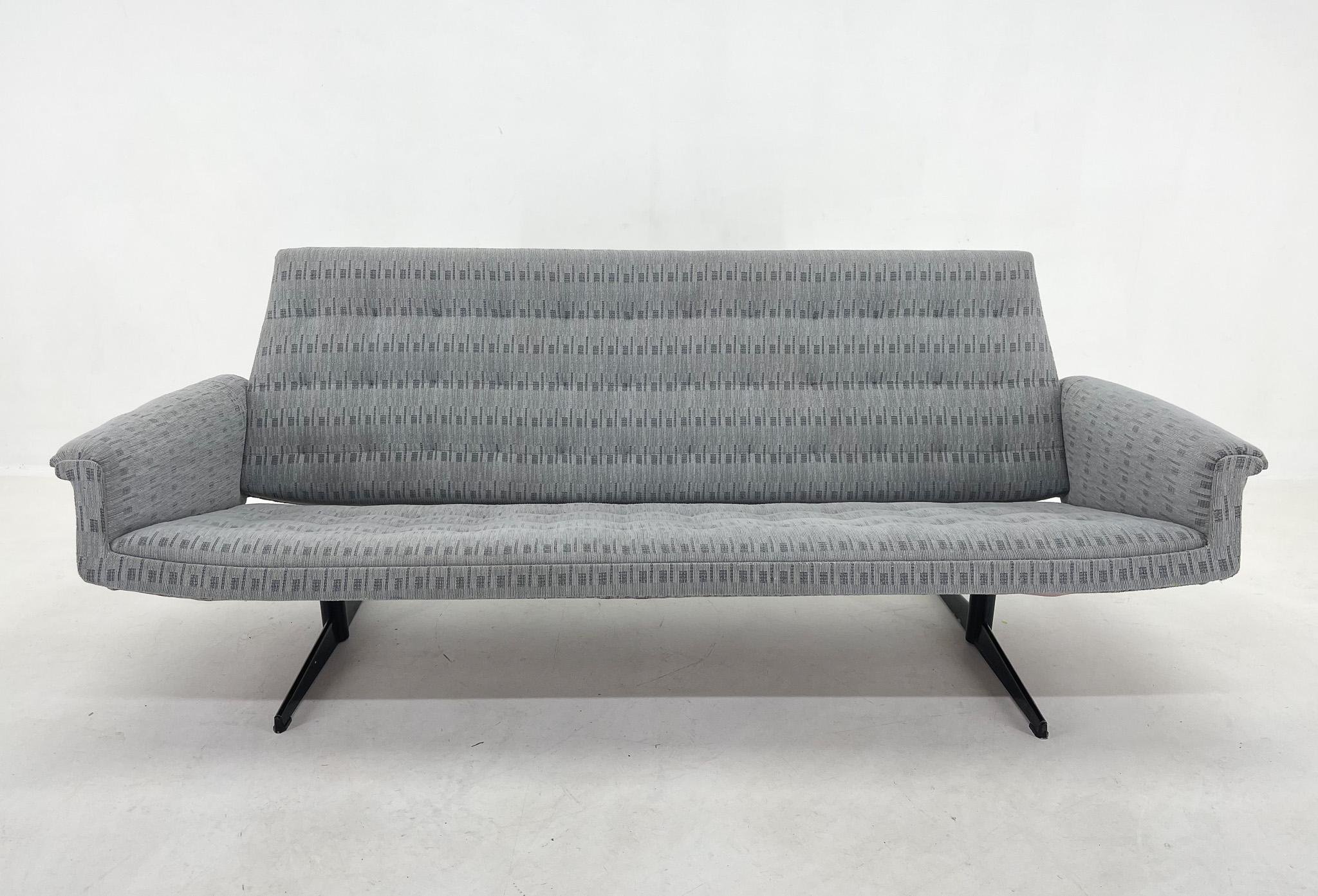 Mid-Century Modern 1960's Three-Seat Sofa, Czechoslovakia For Sale