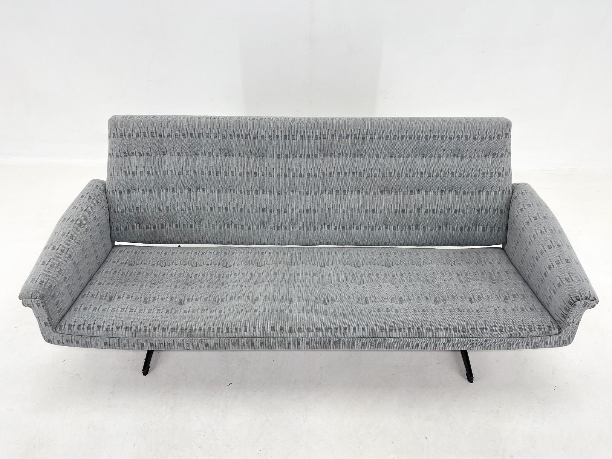 Metal 1960's Three-Seat Sofa, Czechoslovakia For Sale