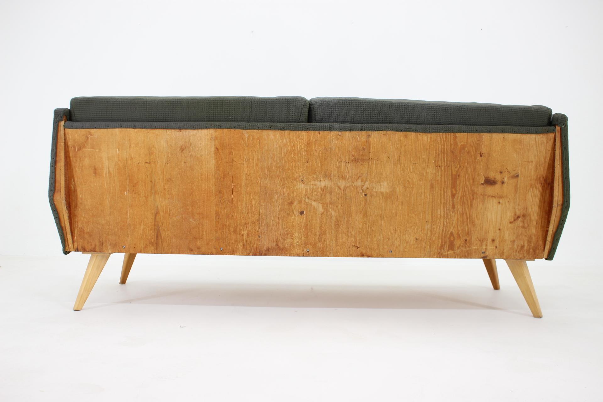 Fabric 1960s Three Seater Sofa, Czechoslovakia