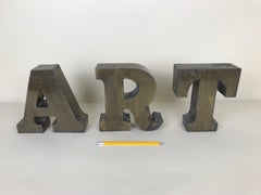 1960s Three Vintage Italian Uppercase Letters ART in Brass
