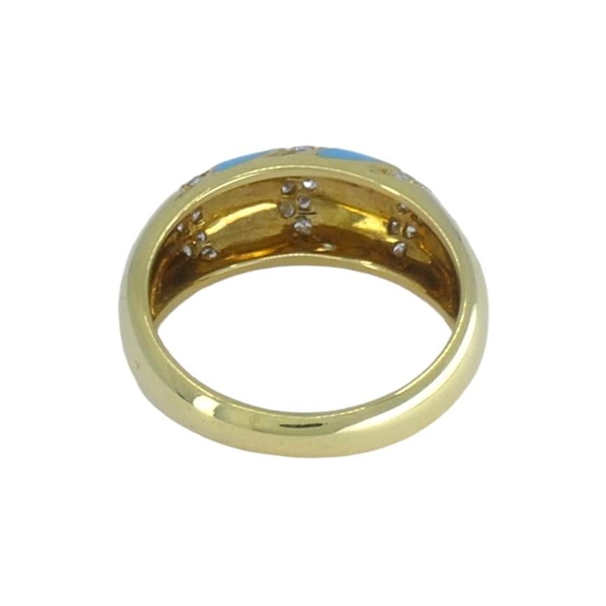 1960s Tiffany & Co. 18k Gold Turquoise Diamond Ring For Sale 1