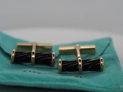 1960s Tiffany & Co Cufflinks with Black Enamel - VHK#260