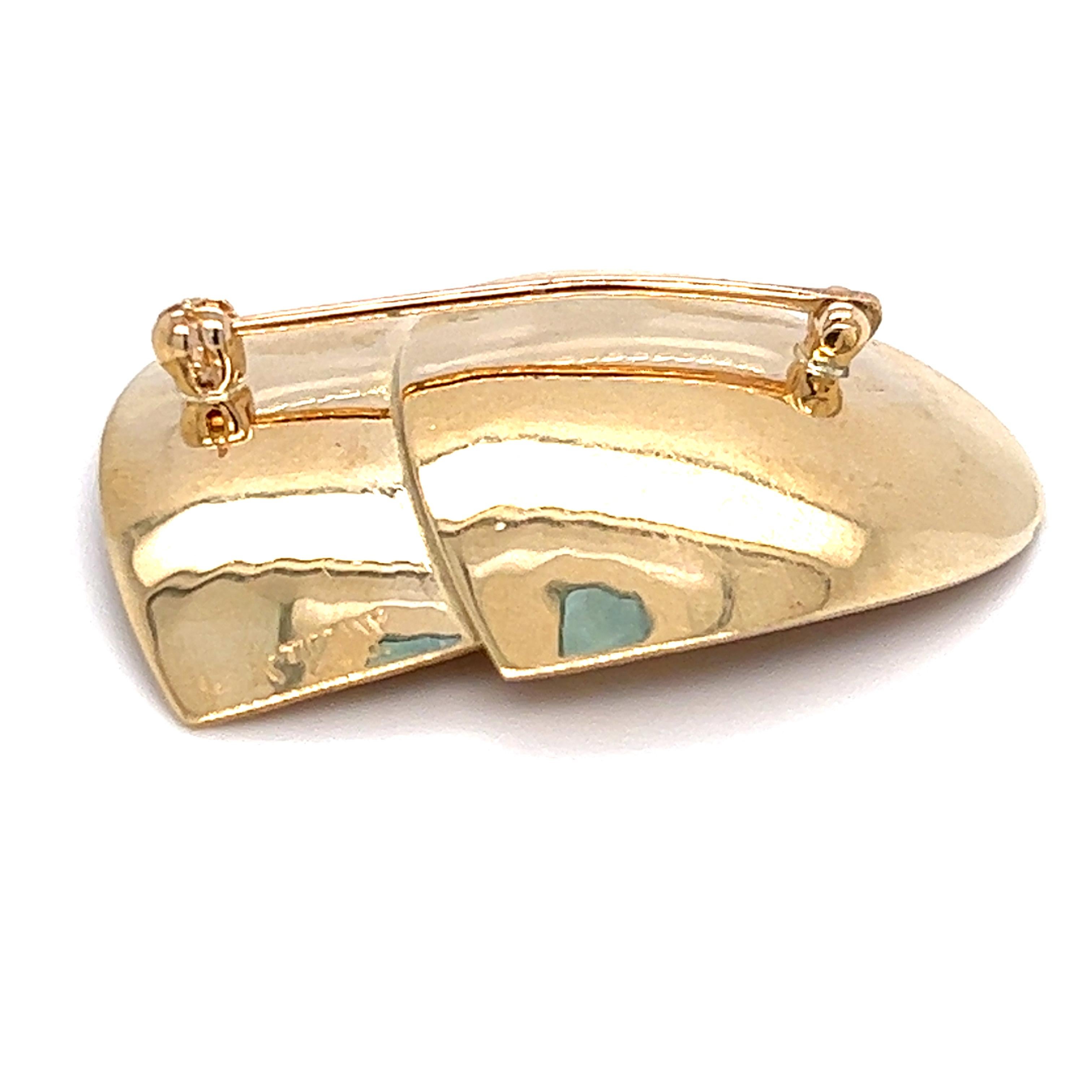 Brilliant Cut 1960s Tiffany & Co. Diamond Heart Pin in 14 Karat Gold