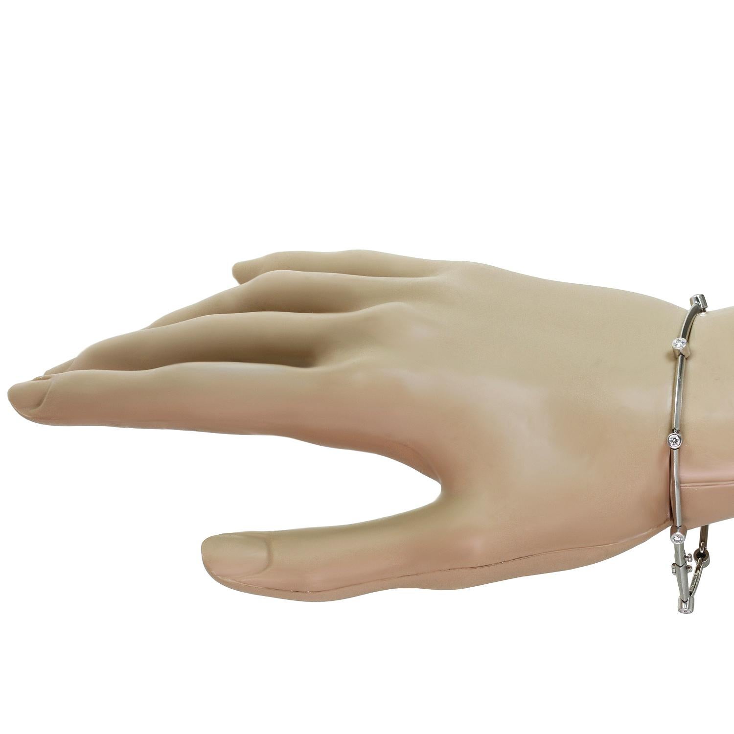 Tiffany & Co. Diamant-Platin-Armband mit schlanken Stäben (Brillantschliff) im Angebot