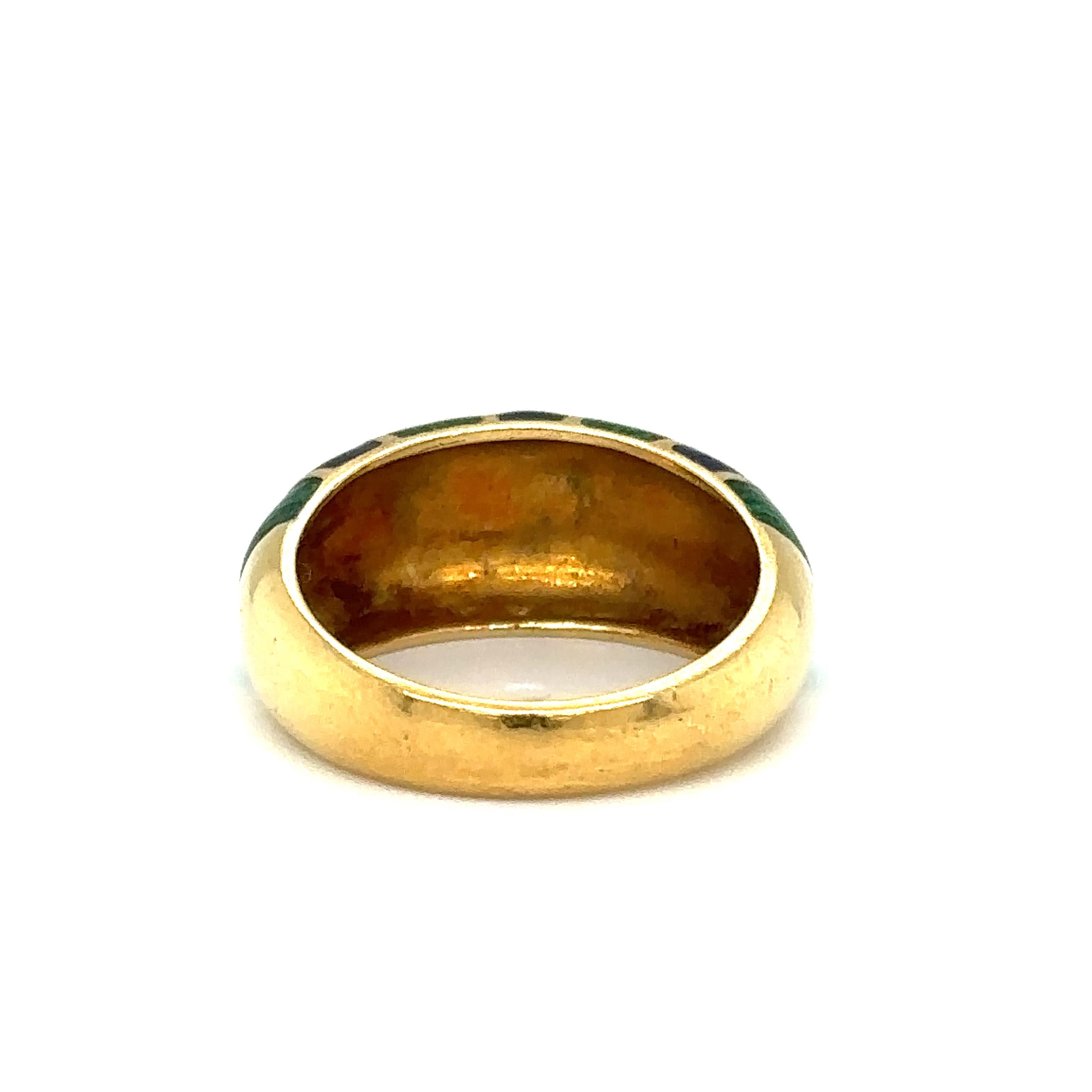 1960s TIFFANY & CO. Enameled Band Ring in 18 Karat Gold 1